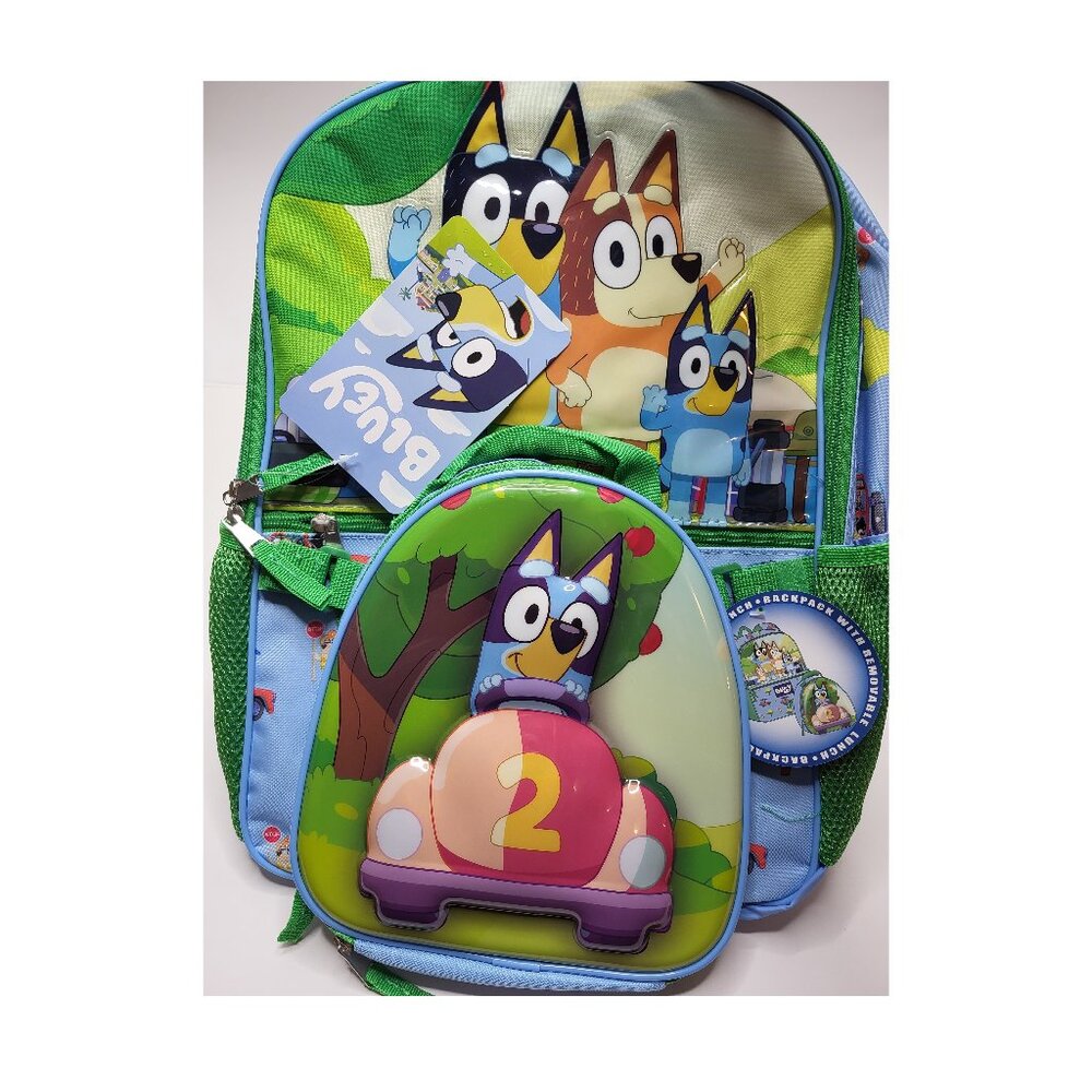 Bluey Backpack Unisex Kids School Travel Carry Shoulder NWT with Extra Carry Bag